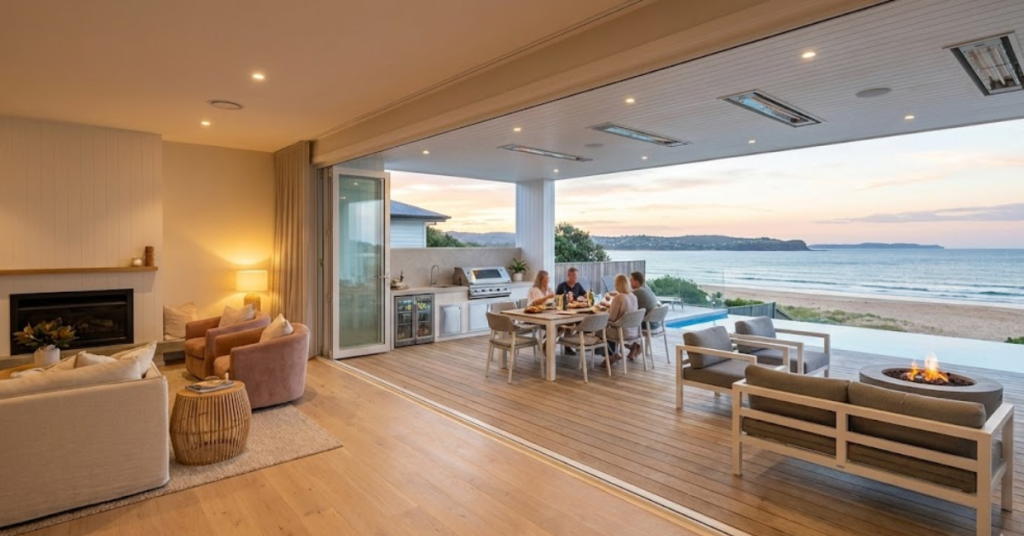 Hybrid Indoor-Outdoor Living | coastal home design bayside